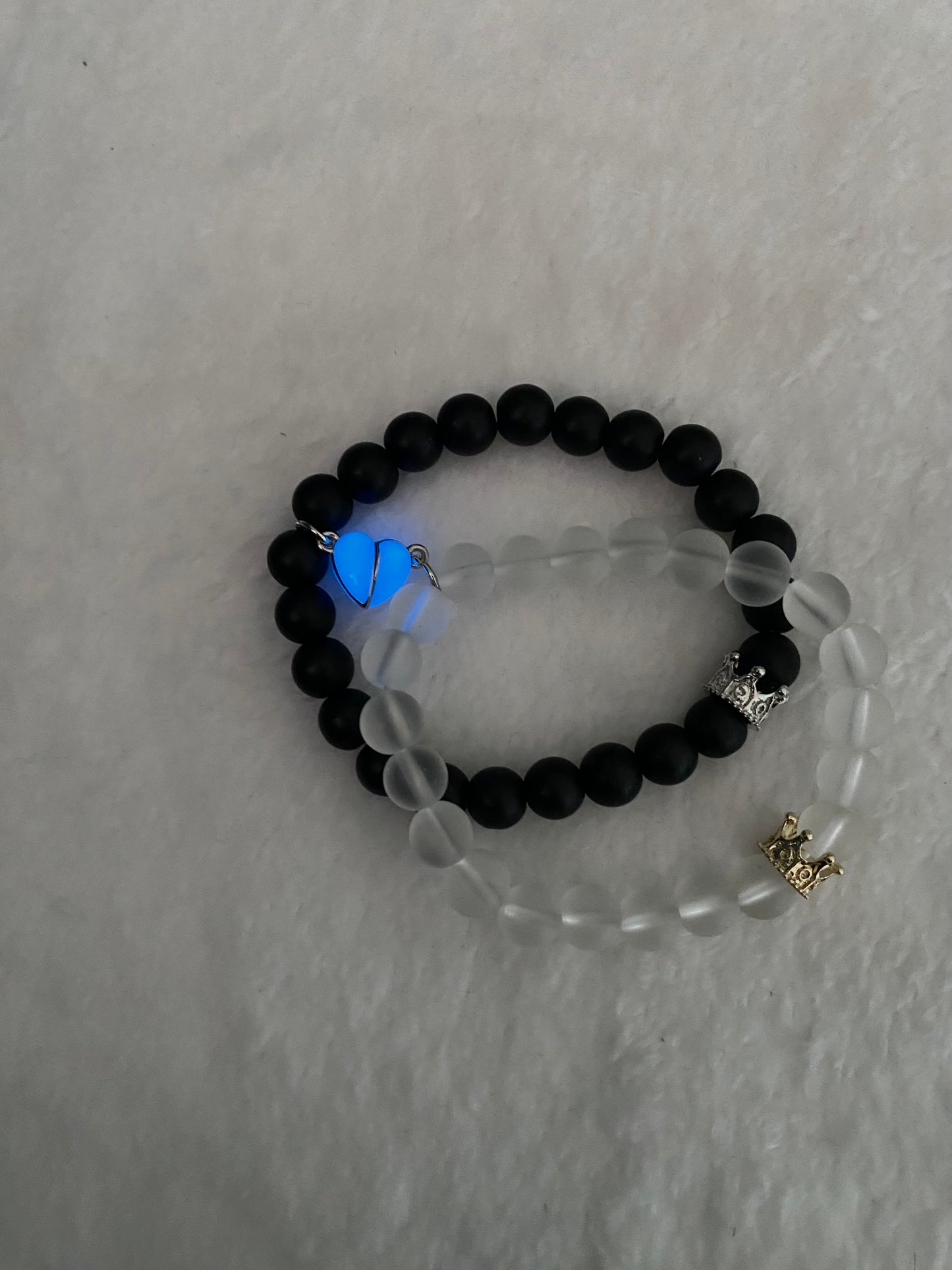 Glowing Free Size Couple Bracelets – King & Queen Edition