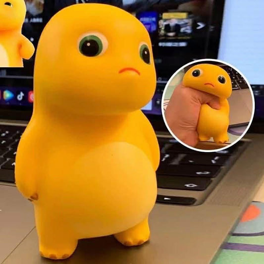 Grumpy Yellow Dinosaur Squishy Stress Toy
