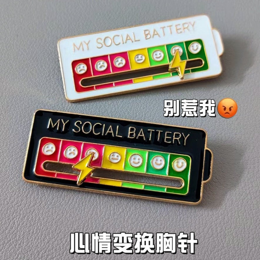 Social Battery Brooch