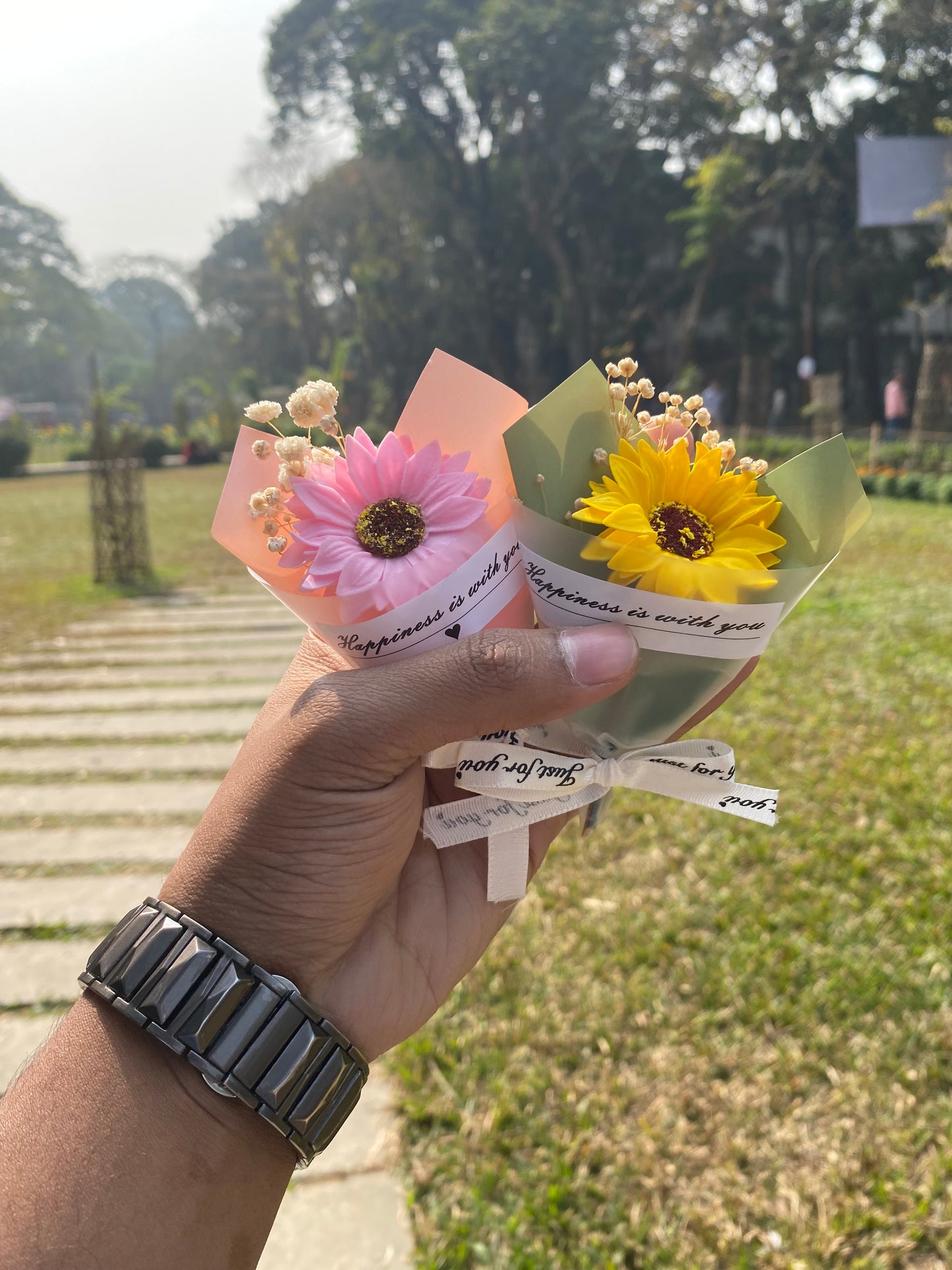 2 Pcs Mini Dry Flower Bouquet Combo