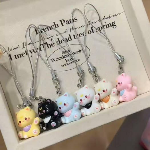 Two Random Colour Cat Charms