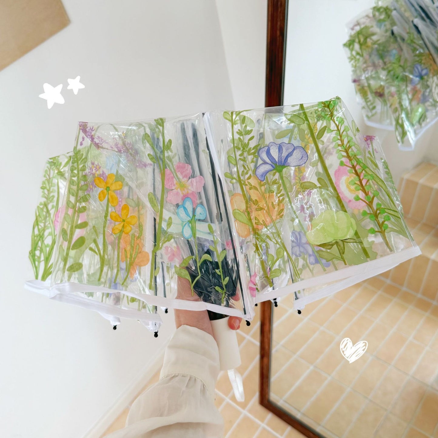 Floral Transparent Automatic Umbrella Pre Order