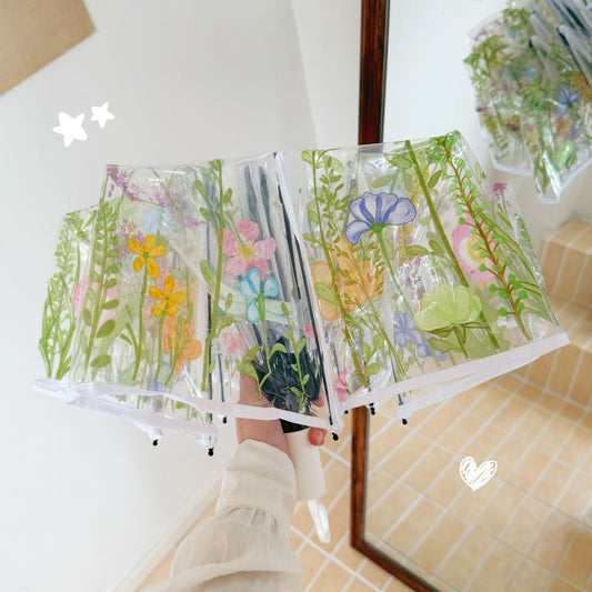 Floral Transparent Automatic Umbrella Pre Order